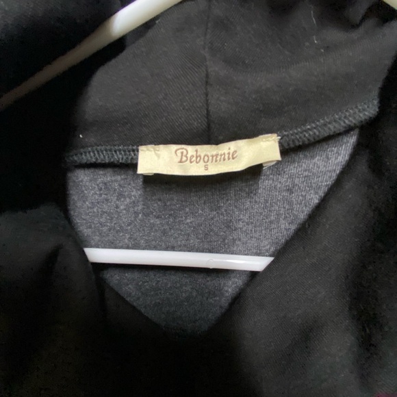 Bebonnie Tunic Womens Small Gray Black Long Sleeve Cowl Neck Top - Picture 4 of 11